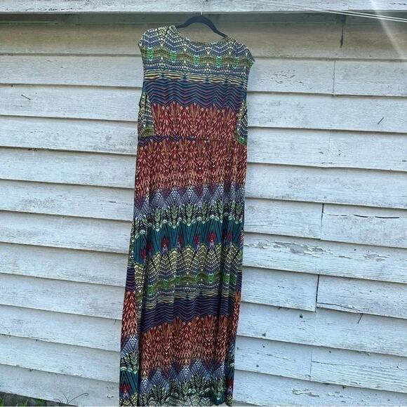 Moa Moa Maxi Dress with cap sleeves colorful - Picture 3 of 4